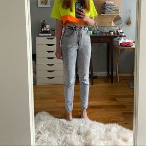 Vintage high rise acid wash jeans